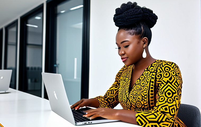 Modern Nigerian Entrepreneur**
A young, ambitious Nigerian businesswoman in a modern, fully clothed Ankara print dress, working on a laptop in a vibrant Lagos co-working space, appropriate attire, safe for work, perfect anatomy, natural pose, well-formed hands, proper finger count, professional setting, high quality, family-friendly.
**