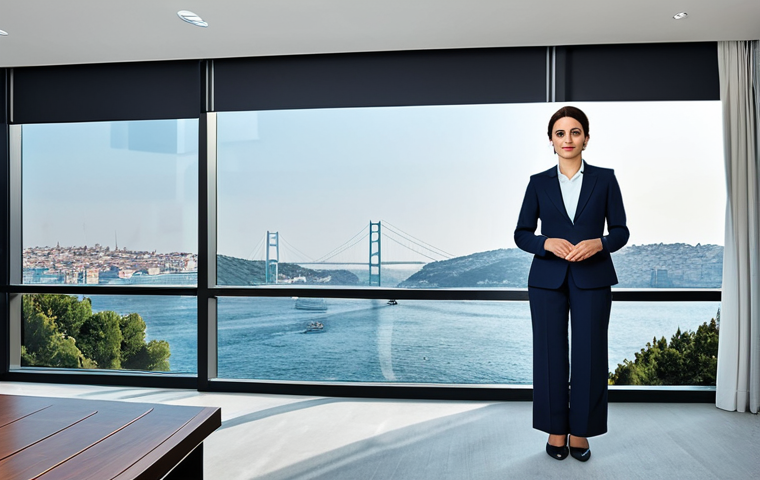 **

"A professional businesswoman in a modest business suit, standing in a modern Istanbul office with a Bosphorus view, fully clothed, appropriate attire, safe for work, perfect anatomy, natural proportions, professional photography, high quality."

**